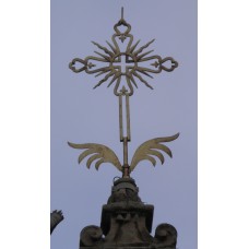 Steeple with Elevated Christian Solar Cross on top of Church